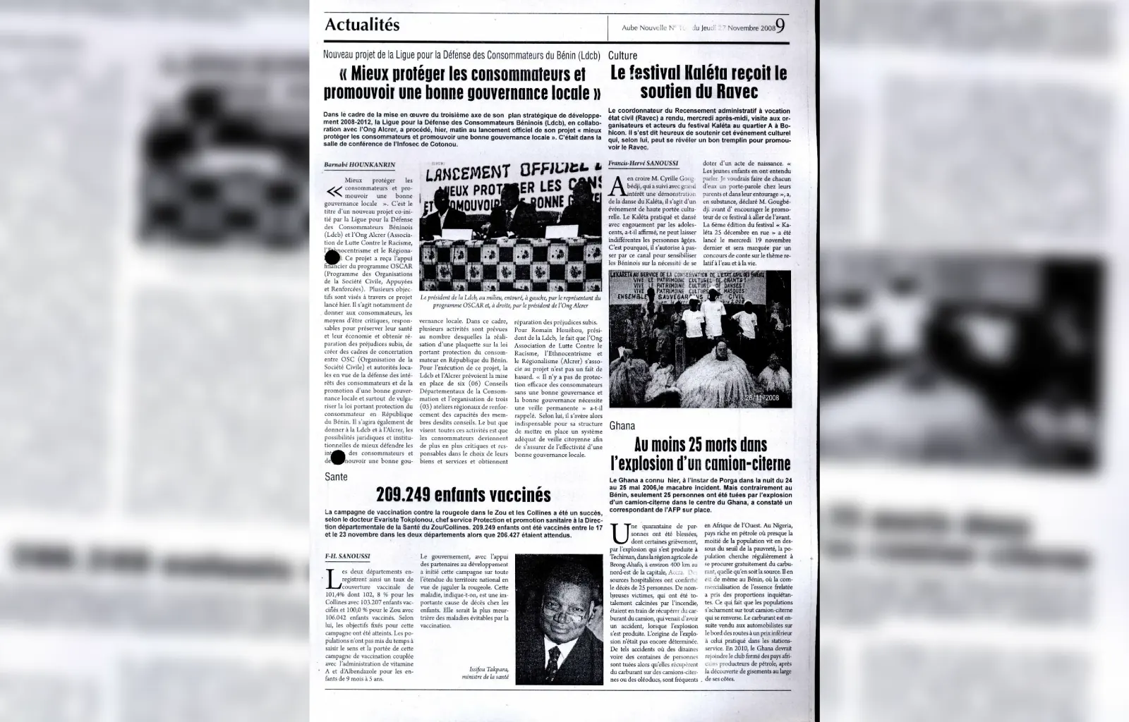 Aube nouvelle du jeudi 27 novembre 2008