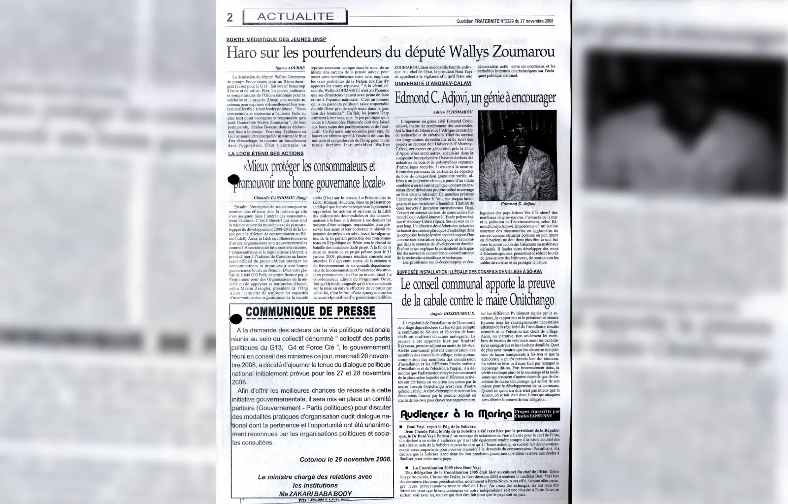 Fraternite n2229 du 27 novembre 2008