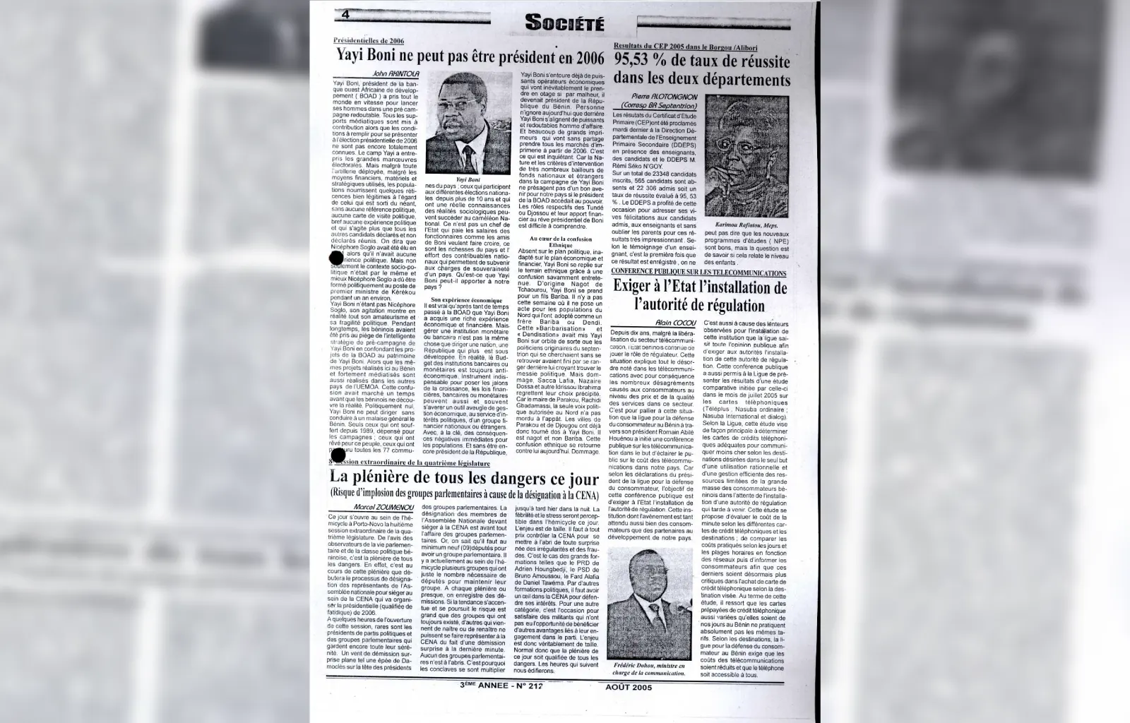 Journal n212 aout 2005