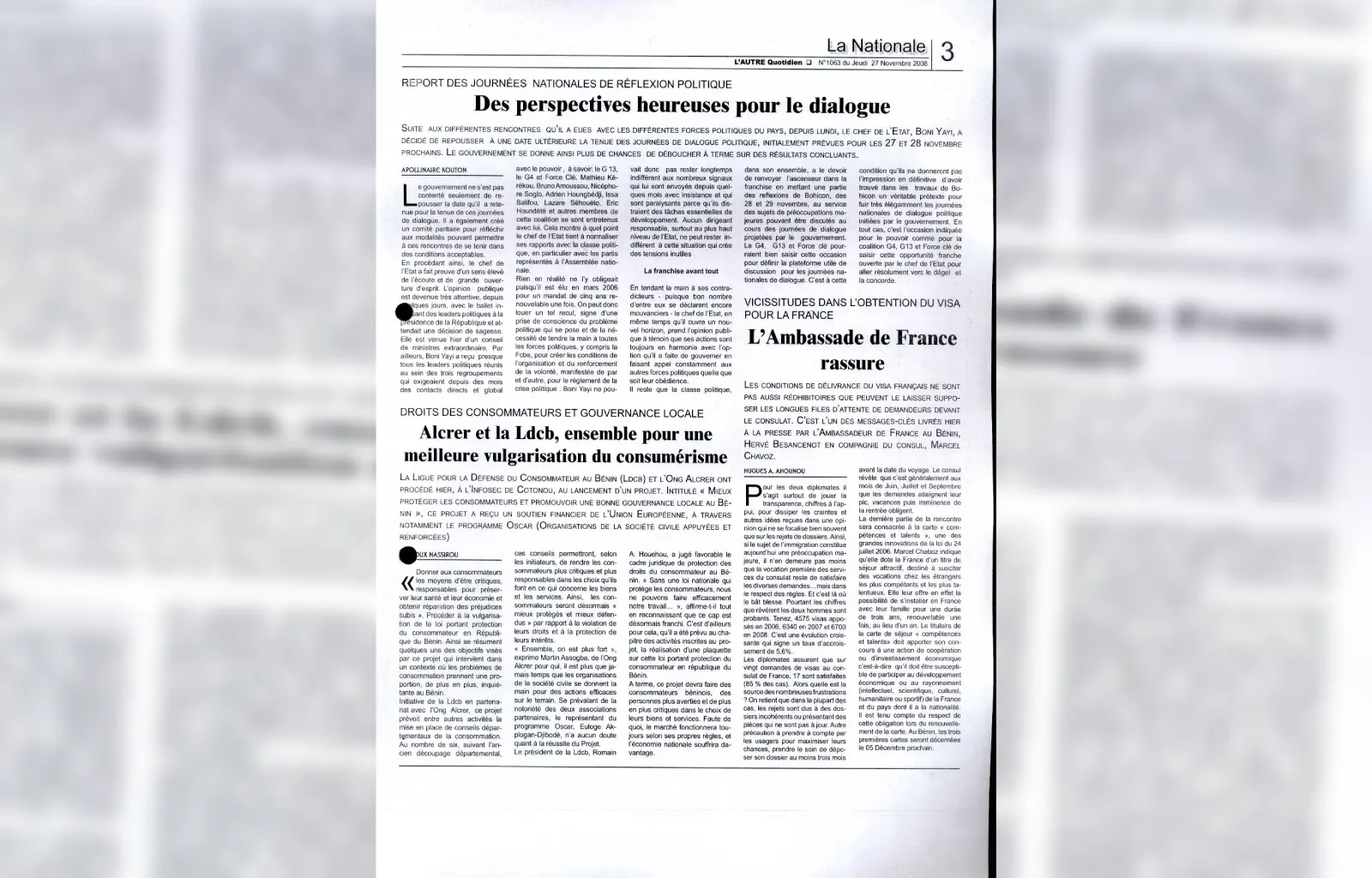 L autre quotidien n1063 du 27 novembre 2008