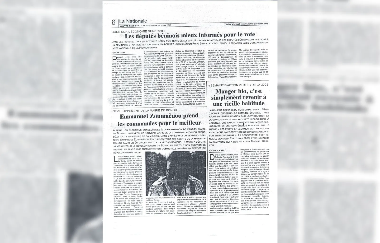 L autre quotidien n2924 du lundi 10 octobre 2016