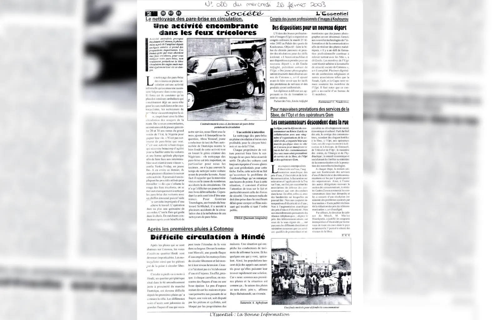 L essentiel n026 du mercredi 26 fevrier 2003
