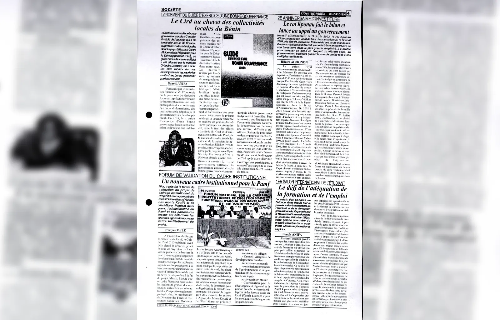 L oeil du peuple n867 du vendredi 13 aout 2004