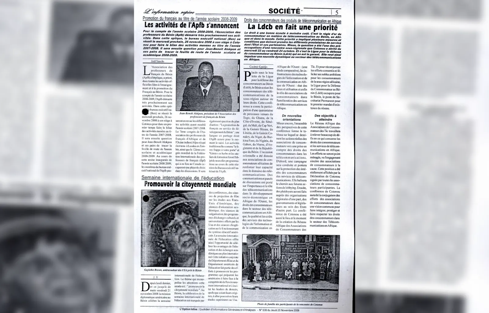 L option infos n536 du 20 novembre 2008