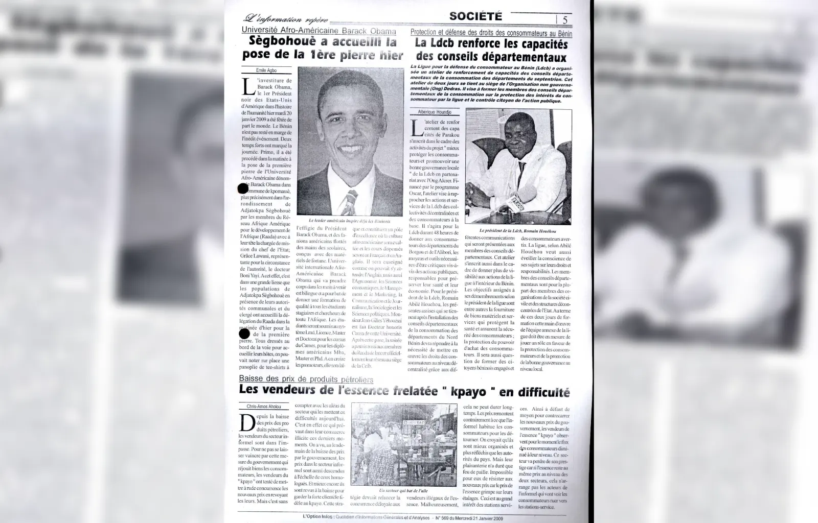 L option infos n569 du mercredi 21 janvier 2009