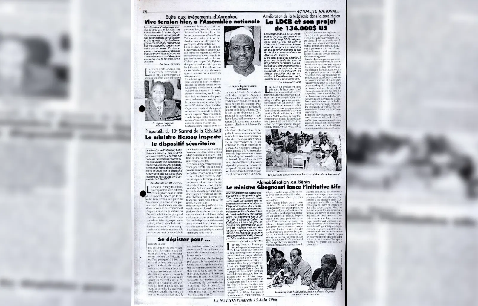 La nation du 13 juin 2008