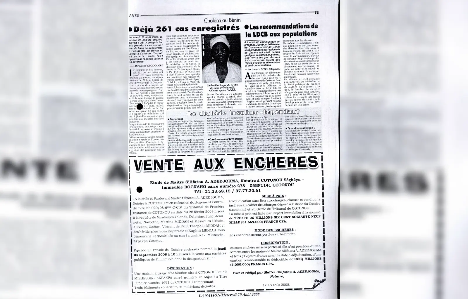La nation du 20 aout 2008