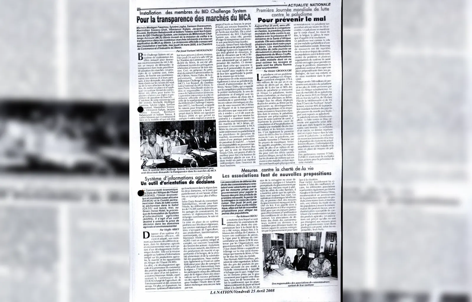 La nation du 25 avril 2008