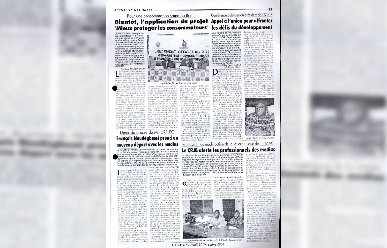 La nation du 27 novembre 2008