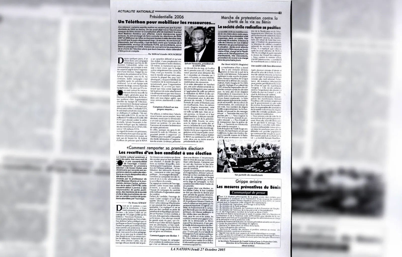 La nation du jeudi 27 octobre 2005
