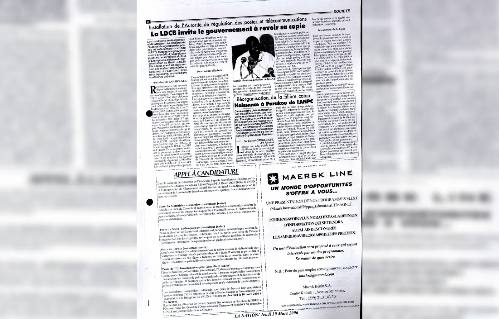 La nation du jeudi 30 mars 2006