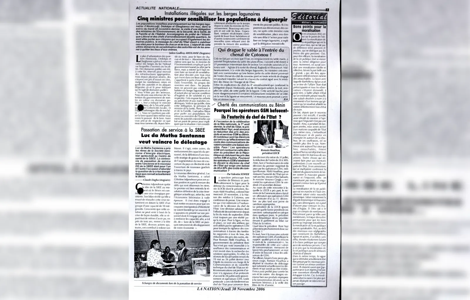 La nation du jeudi 30 novembre 2006