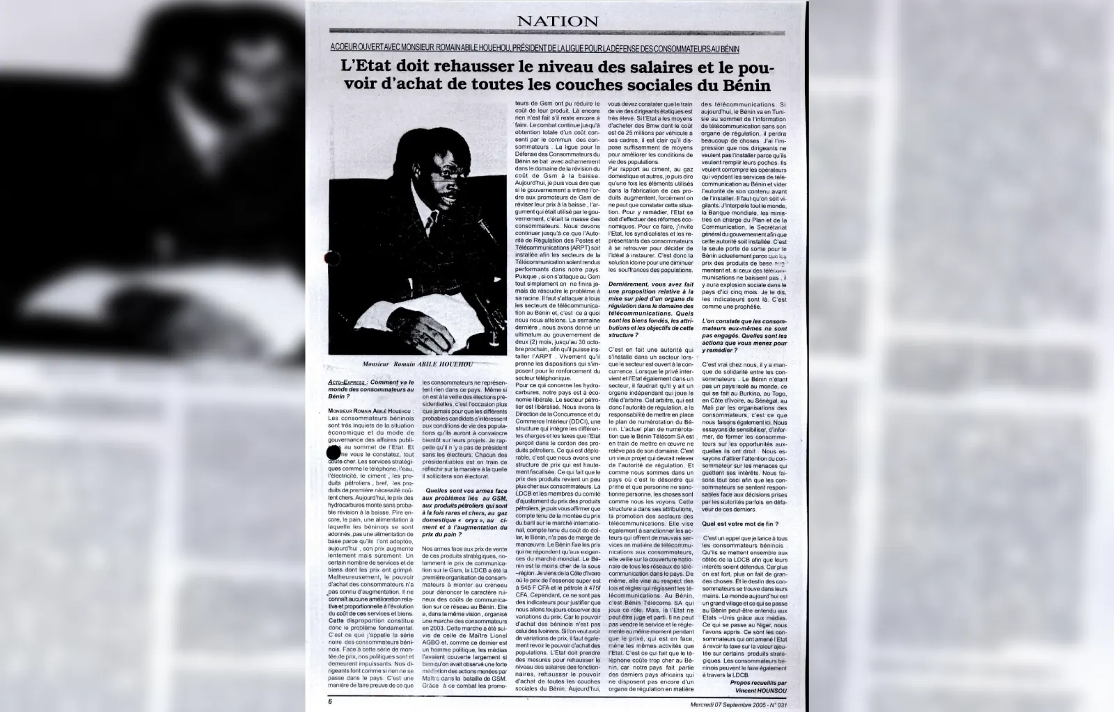 La nation n031 du mercredi 07 septembre 2005