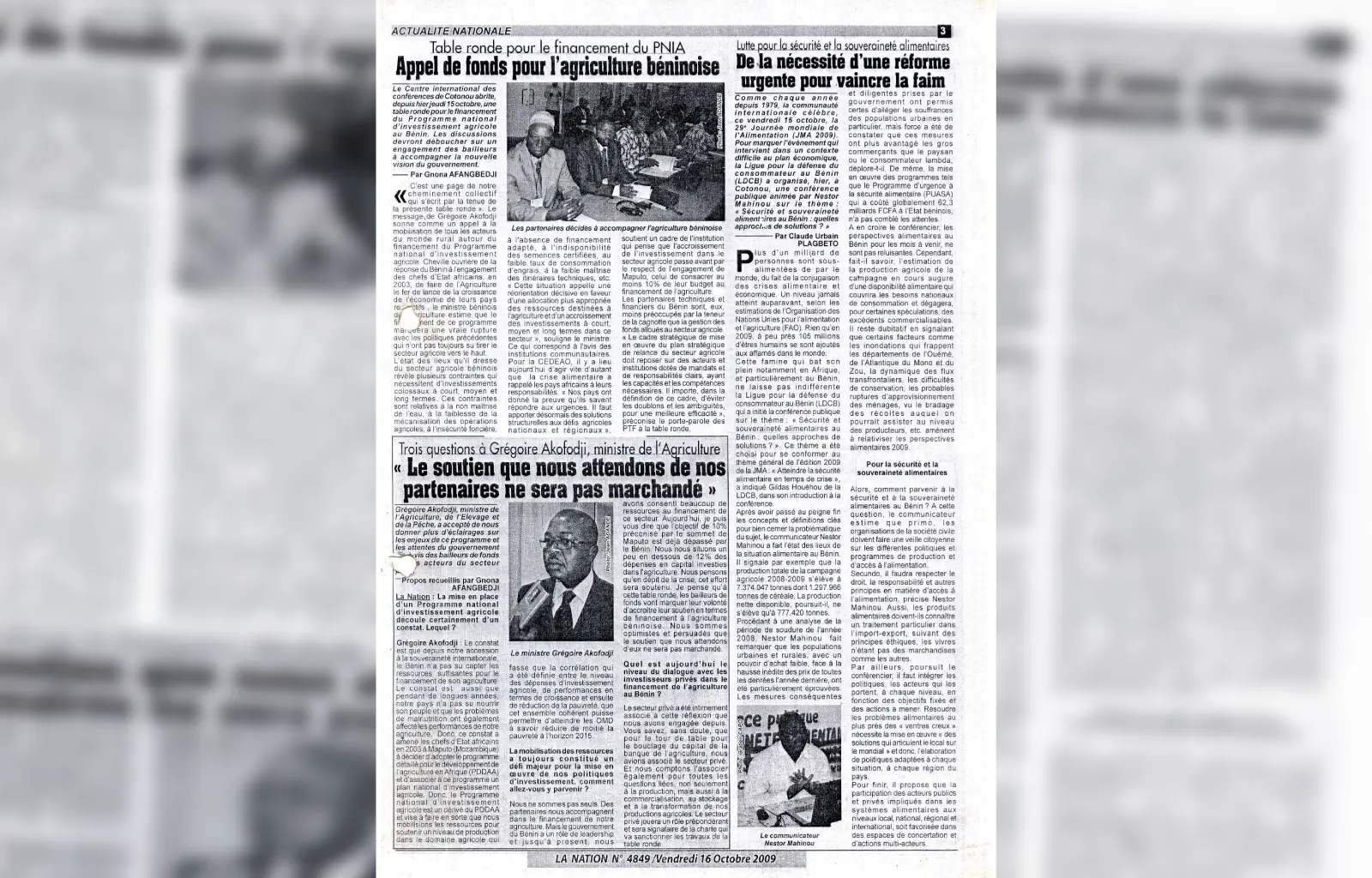 La nation n4849 du vendredi 16 octobre 2009