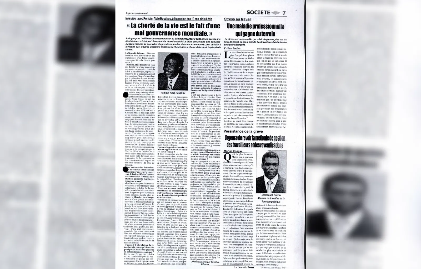 La nouvelle tribune n1396 du 13 mars 2008