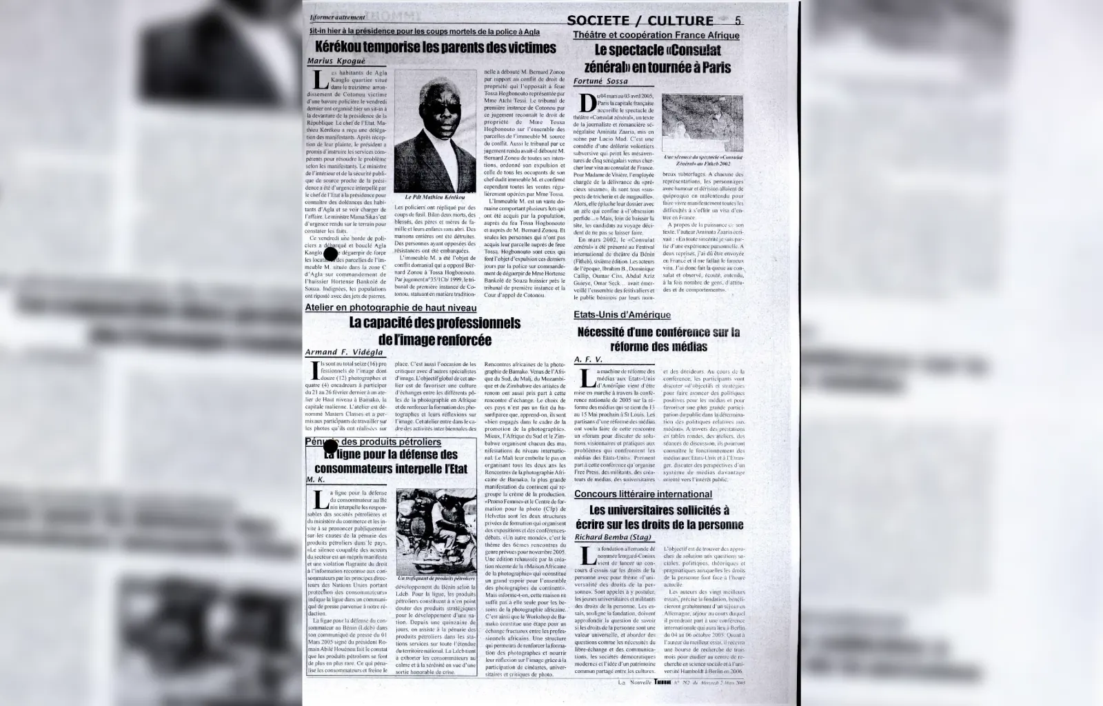 La nouvelle tribune n762 du mercredi 02 mars 2005