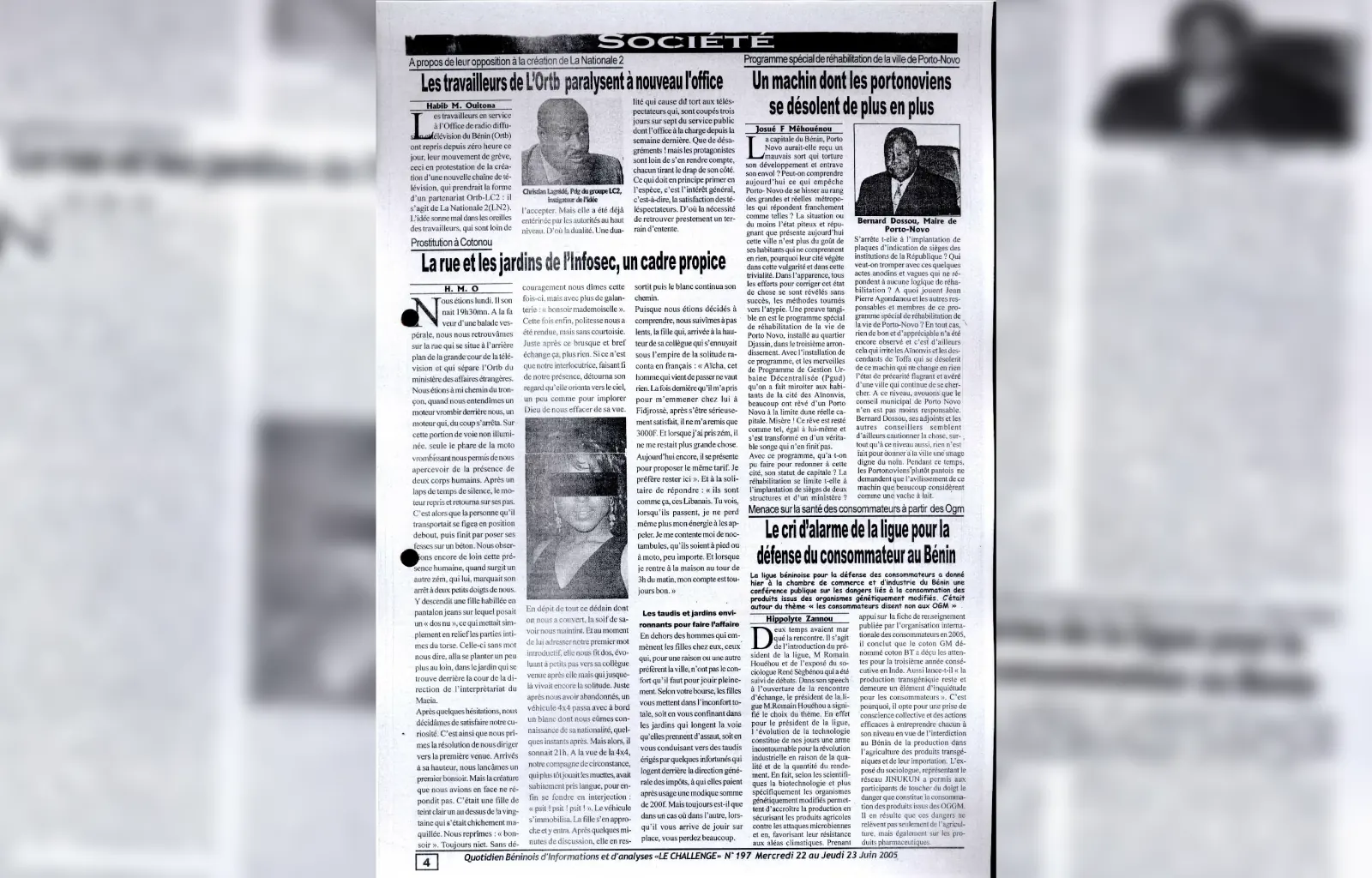 Le challenge n197 du mercredi 22 au jeudi 23 juin 2005