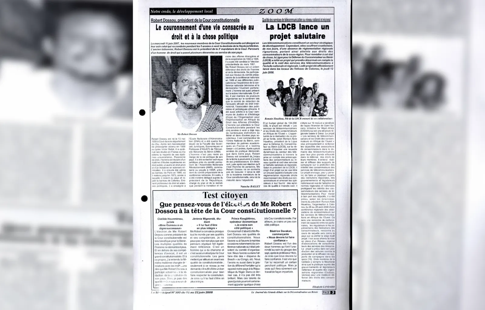 Le municipal n300 du 16 au 22 juin 2008