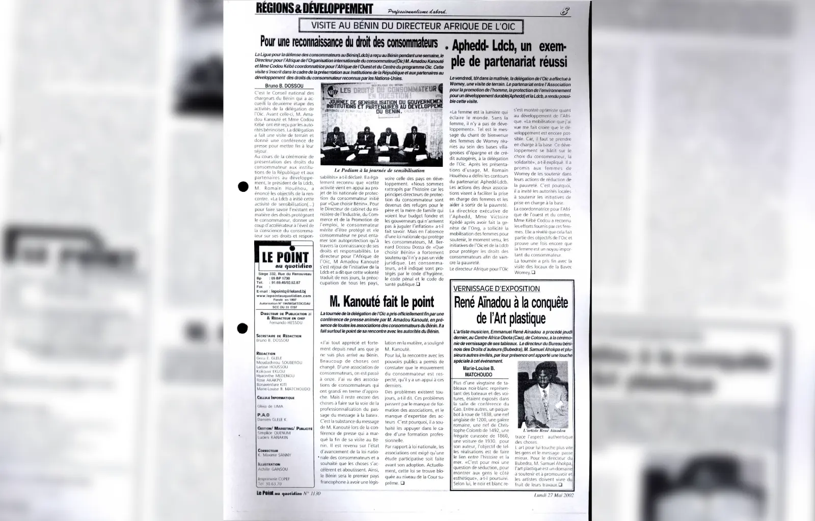 Le point au quotidien n1130 du lundi 27 mai 2002