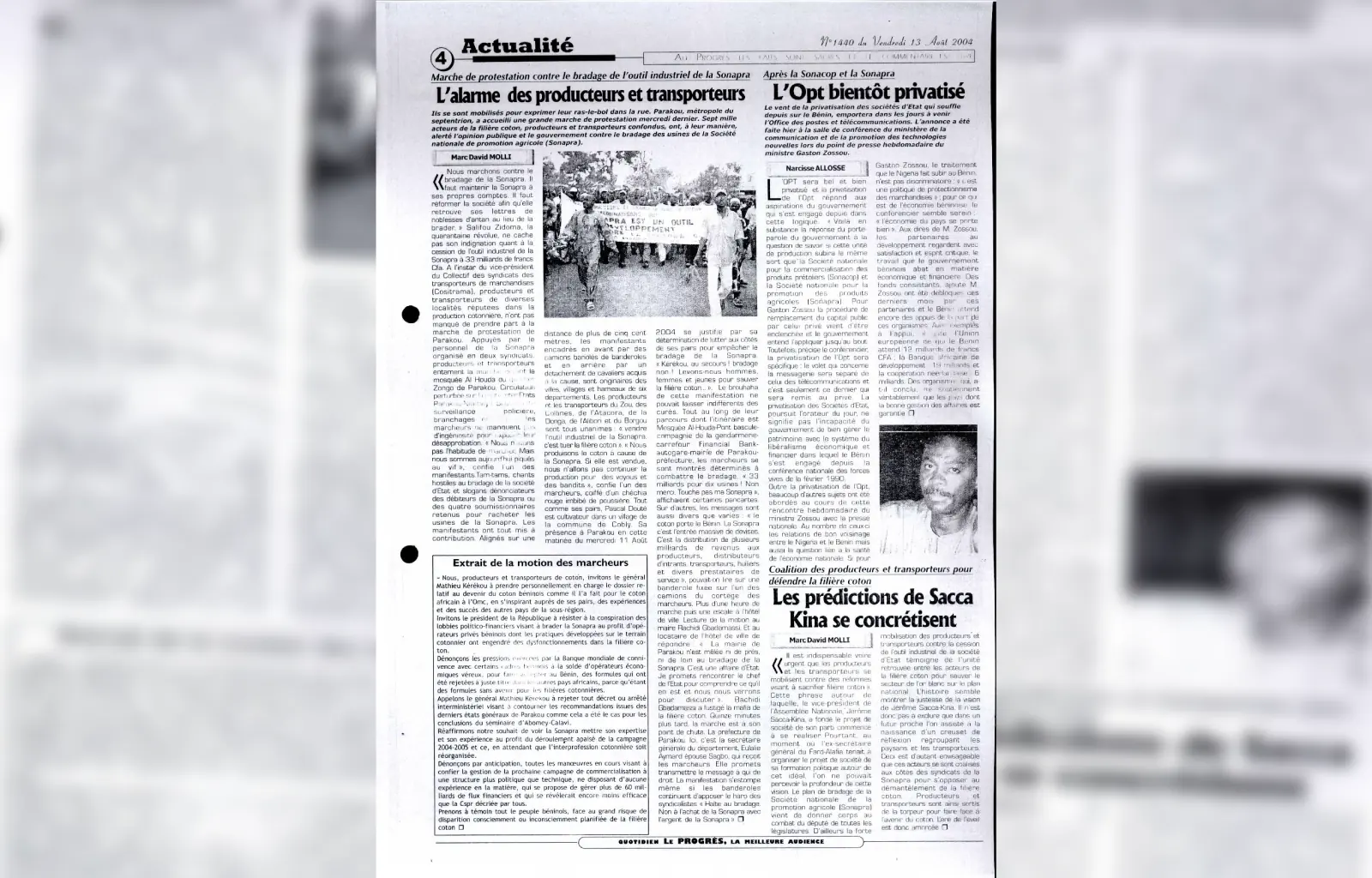 Le progres n1440 du vendredi 13 aout 2004