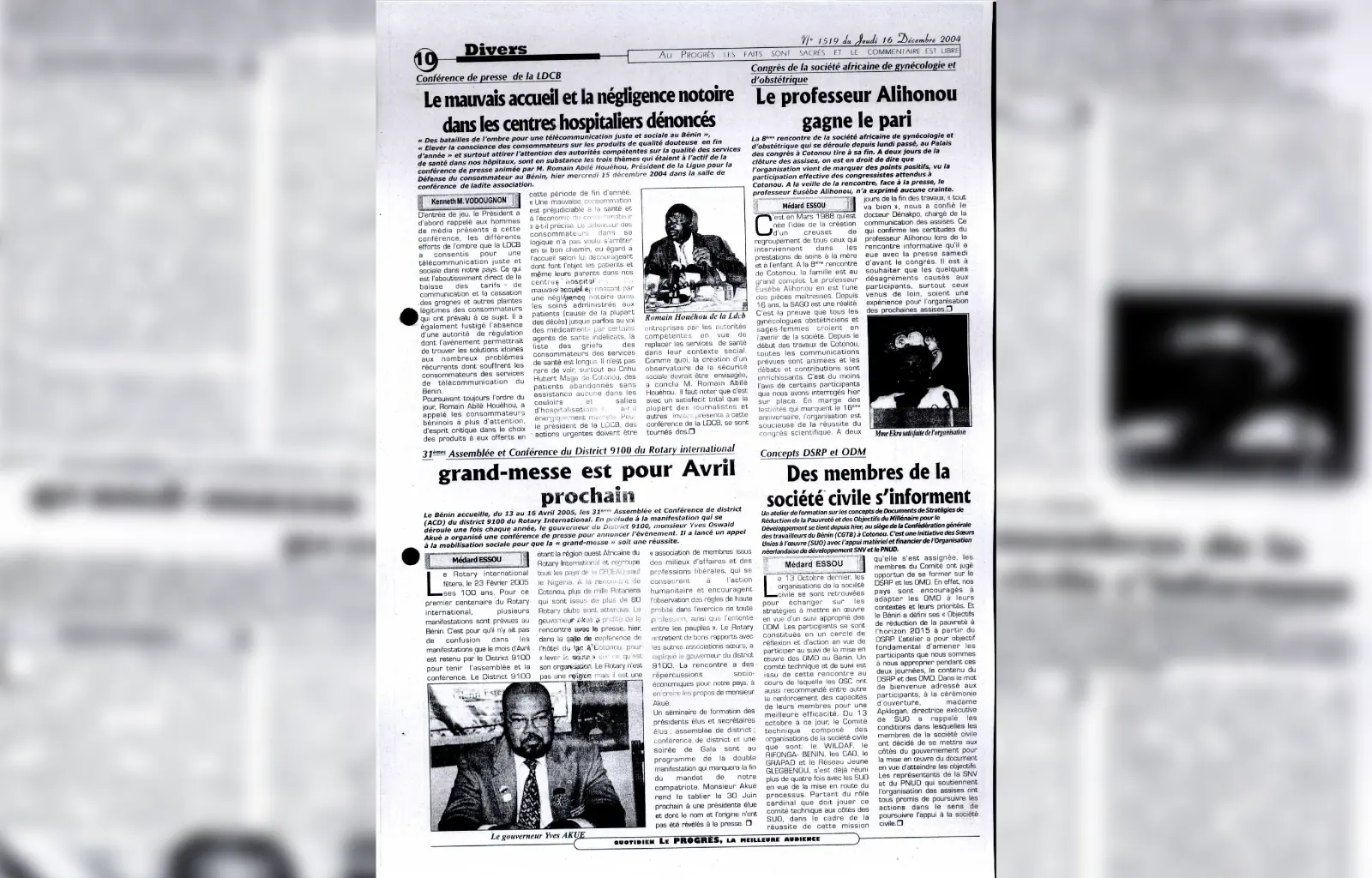 Le progres n1519 du jeudi 16 decembre 2004
