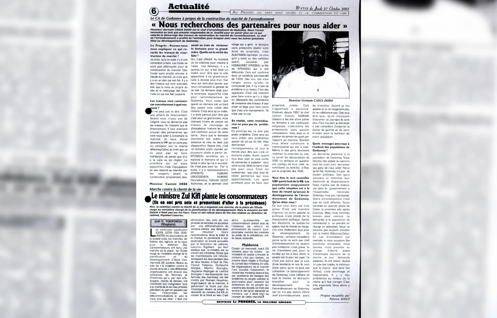 Le progres n1712 du jeudi 27 octobre 2005