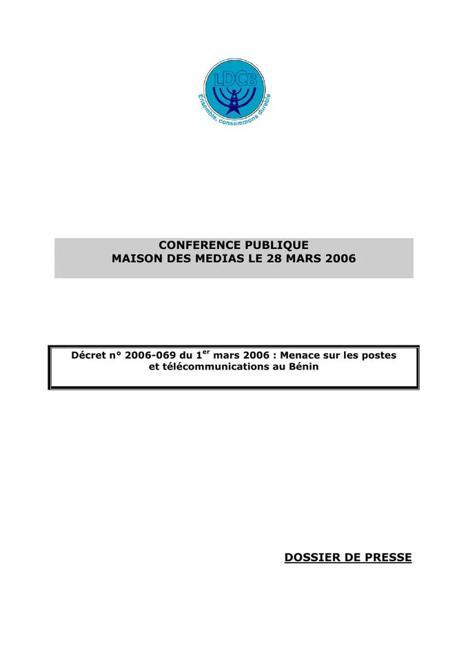 Première page — Conf publique sur l'ART du 28 03 06