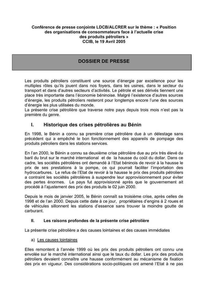 Première page — Synthèse sur les hydrocarbures