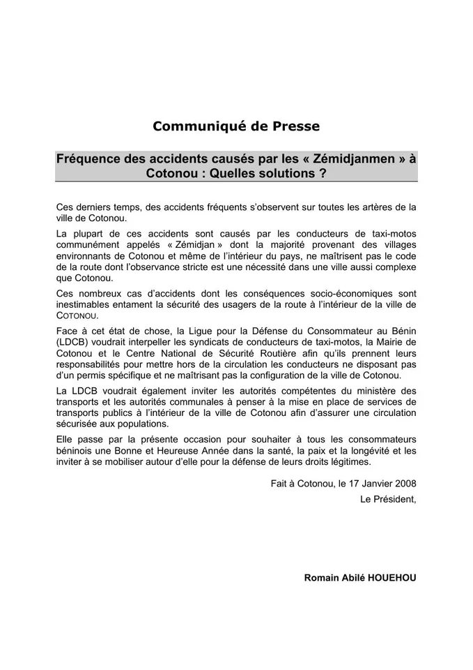 Première page — Sur les accidents tous azimuts