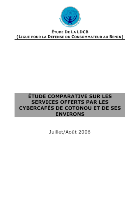 Couverture — Étude comparative sur les services offerts par les cybercafés de Cotonou et de ses environs